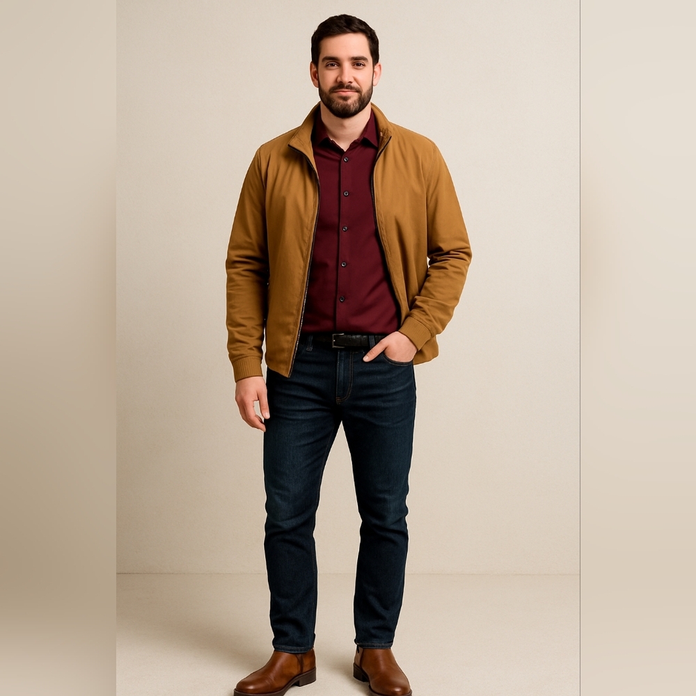 Portfolio Performance Tech Burgundy Button-Down Shirt – Stretch Casual XL